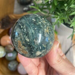 Ocean Jasper, blue, Green and Brown Stone Sphere